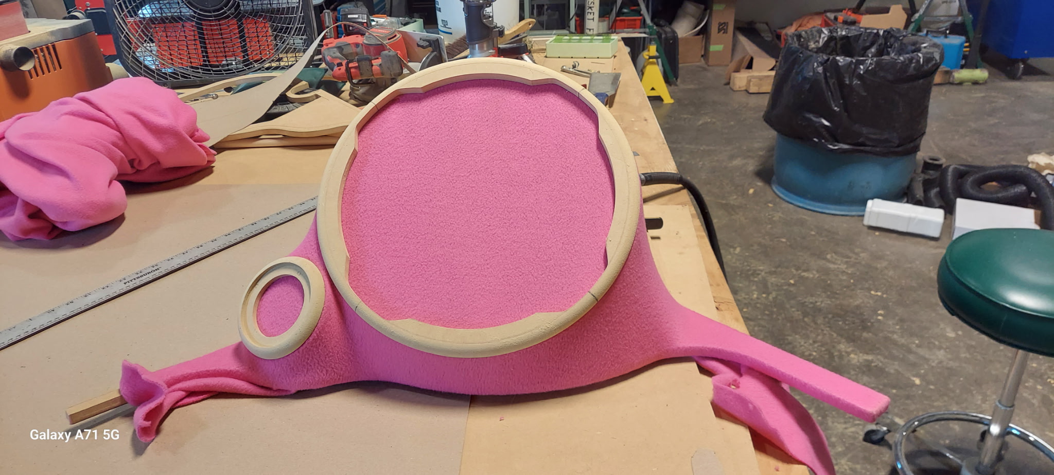 Custom audio enclosures built and integrated seamlessly into a classic car interior